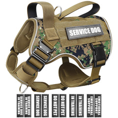 WINSEE Tactical Dog Harness front view demonstrates a secure, adjustable fit for medium dogs.