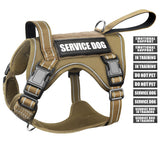 WINSEE tactical dog harness front view with quick-release buckles and adjustable fit.