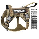 WINSEE tactical dog harness front view with quick-release buckles for easy on/off.