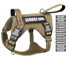WINSEE tactical dog harness front view with quick-release buckles and adjustable fit.