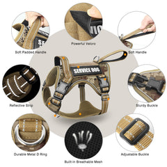 WINSEE tactical harness with reflective nylon for higher visibility during walks.