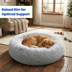 WisQoo calming bed soft-faux-shag-fabric invites cozy naps.