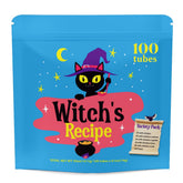 Witch's Recipe lickable treats chicken capelin tube entices picky cats with creamy flavor