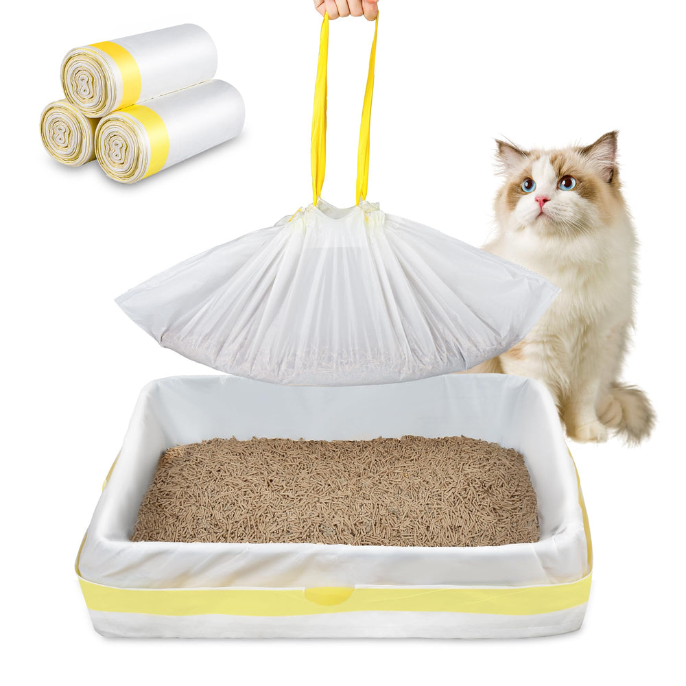 WJXWHSWX jumbo litter bags, top view, large capacity for open litter boxes, ideal for busy homes