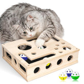 Wmbzxh cat nail-file enrichment box open-top view showing the claw care action