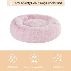 WNPETHOME donut bed pet resting inside for secure lounging