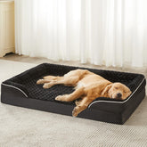 WNPETHOME large dog bed front view with C-shaped bolster for neck support