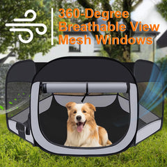 Wn's Day playpen offers a 360-degree view for easy monitoring of your pet.