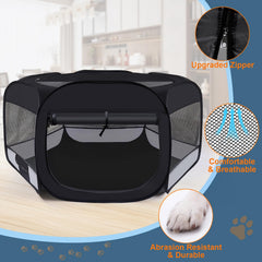 Wn's Day dog cat playpen mesh side panels provide constant visibility and ventilation