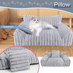 Wn's Day pet sofa grey side view for indoor cats.