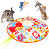 Wn's Day rechargeable cat toy top view with rotating butterfly to boost indoor play sessions
