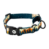 Wolfgang heavy-duty martingale collar with overland print buckle for durable daily walks