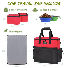 WOLT travel bag shows two collapsible bowls for on-the-go meals