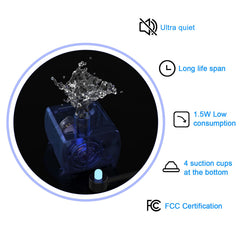 Wonder Creature fountain shows LED water level window for day and night monitoring.