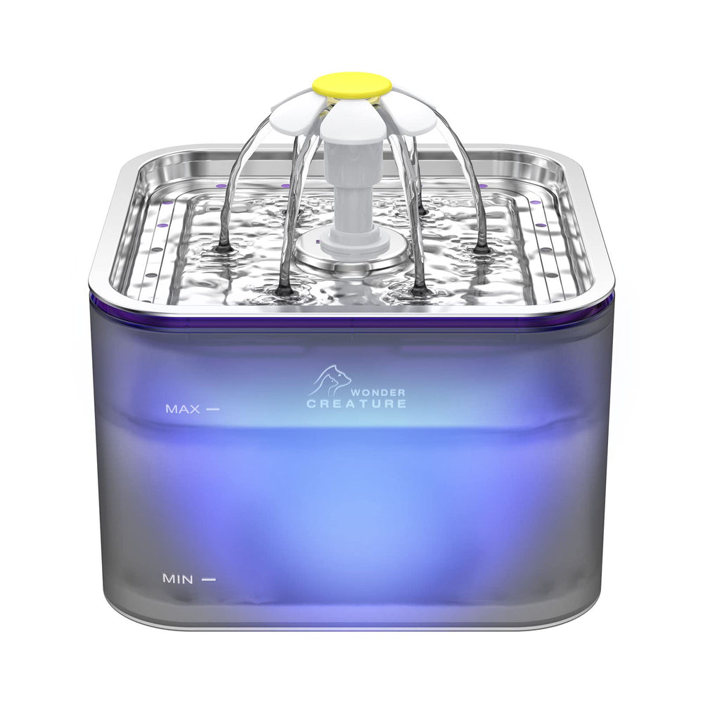 Wonder Creature Crystal Cat Water Fountain lid, premium stainless steel for easy cleaning.
