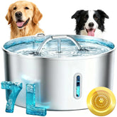 Wonder Creature dog water fountain shows 7L capacity for large households.