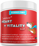 Wonder Paws Cardio Chews bottle pour shows convenient daily support for dogs