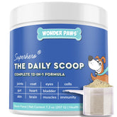 Wonder Paws Daily Scoop bottle ready to top dogs' meals for daily wellness