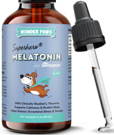 Wonder Paws melatonin for dogs bottle with dropper for easy dosing