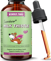 Wonder Paws Milk Thistle dog bottle for daily liver support