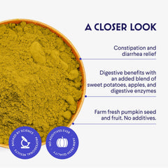 Wonder Paws Organic Pumpkin for Dogs pumpkin puree mix ready to blend with water.