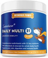 WONDER PAWS Premium Multivitamin for dogs bottle front view highlighting daily health support