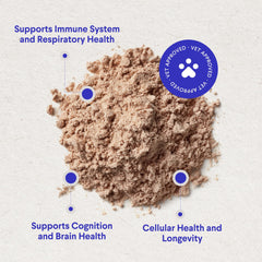 Wonder Paws turkey tail mushroom image highlights immune support blend.