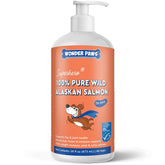 Wonder Paws wild Alaskan salmon oil bottle for dog's coat health.