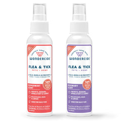 Wondercide Peppermint Rosemary 2-pack packaging highlighting plant-based pest protection for homes