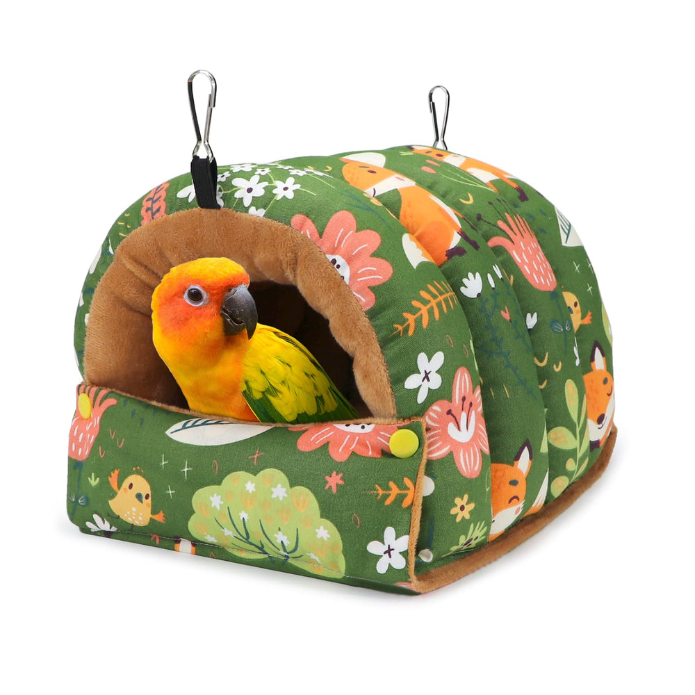 Wontee bird nest house green hanging snuggle hut for warmth and security
