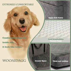 Wooaidagg dog car seat gray easy-install straps for quick setup
