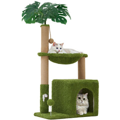 Woochpet 37-inch cat tree top condo offers cozy vertical space for restful naps.