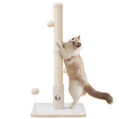 Woochpet 33in cat scratching post overview, tall cats to stretch and relax.