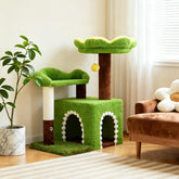 Woochpet Flower Cat Tree exterior view highlights compact space-saving design.