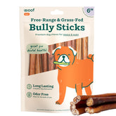 WOOF Bully Sticks 6in Chew Stick 10-pack: long lasting enrichment for dogs