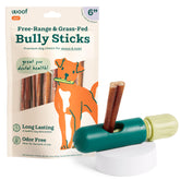 WOOF BullySafe holder assembly secures chews for safer, longer play.