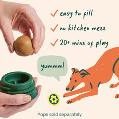 WOOF Pupsicle weighted base helps prevent tipping during active play.