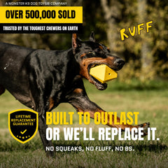 WoofBite Diamond toy side view, showcases tough, chew-durable construction.