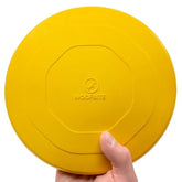 WoofBite indestructible disc in bright yellow for aggressive chewers