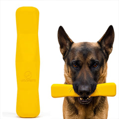 WoofBite indestructible stick dog toy for power chewers and long fetch sessions.