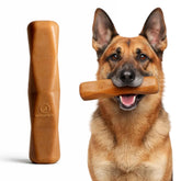 WoofBite stick toy packaging highlights durability for power chewers.