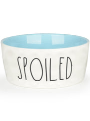 WoofinPets 70oz ceramic dog bowl in blue for large dogs' meals and water.