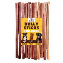 Woofley's 12-inch bully stick for small dogs provides long-lasting chewing and focus.