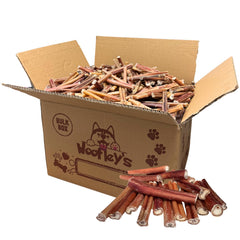 Woofley's bulk bully sticks 4-5 inch pack for long-lasting chewing