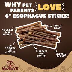 Woofley's Esophagus Stick during a dog chew session, engaging and satisfying.