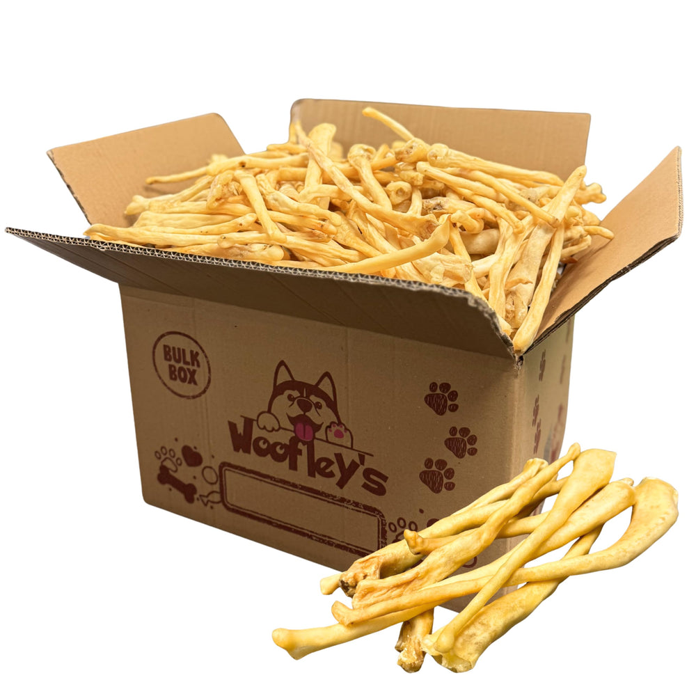 Woofley's Lamb Tail Chew Pack shows a long-lasting natural chew for dogs.