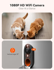 WOPET Life app screen showing a dual-pet feeding schedule.