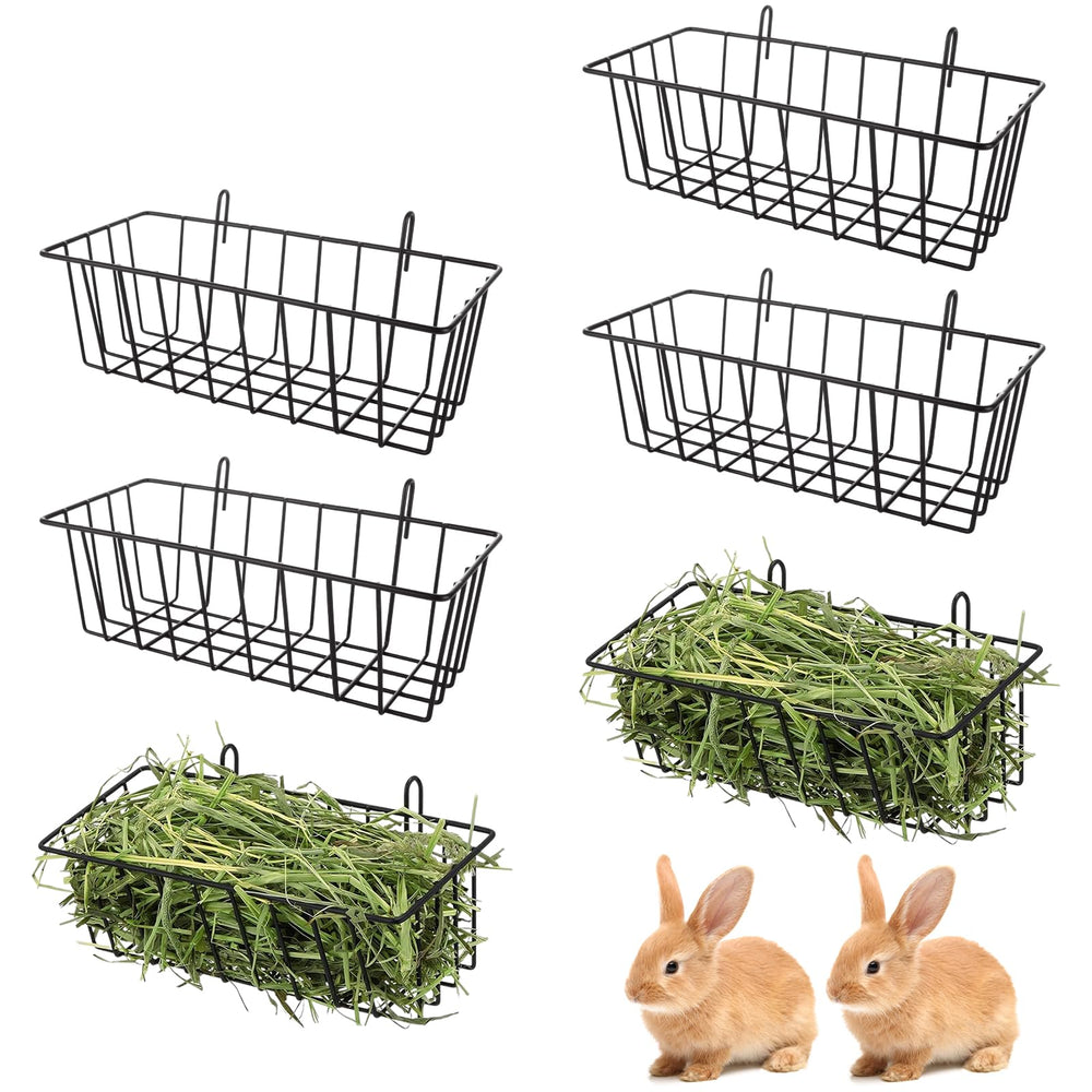 WOPPLXY six-pack rabbit hay racks display organized hay feeding.