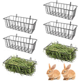 WOPPLXY six-pack rabbit hay racks display organized hay feeding.