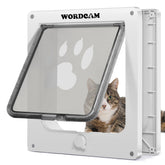 Wordcam X-Large cat door front view with 4-way lock for controlled pet access.